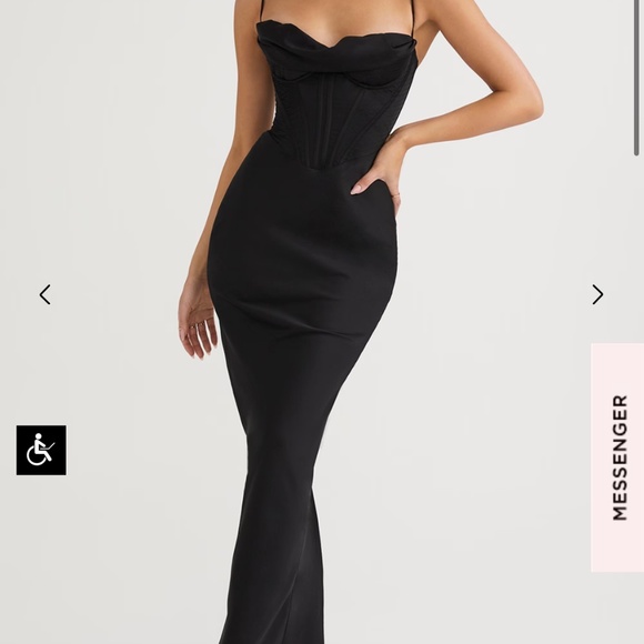 House of CB BLACK SILK DRESS - Picture 1 of 8